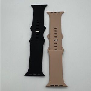 Silicone Watch Bands — Set of 2 Compatible with Apple Watch